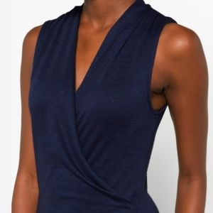 R1 Hawthorn Benni Wrap Front Ruched Knit Top, Color : Navy, Size : Small